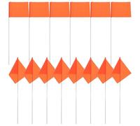 OSOLADY Orange Marker Flags Easy Insertion into Ground and Deformation-resistant 50pcs with Steel Wire and Pvc Material, Small Flags for Garden Irrigation and Marking Projects