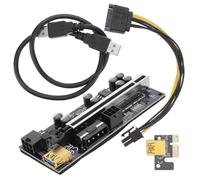 OSOLADY Pci-e 1x to 16x Adapter Card with 6-pin Interface, Abs Material, Plug and Play Pci Riser for Building Mining Equipment, No Driver Required, Black Pcie Mining Extender