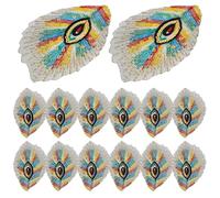 OSOLADY Peacock Eye Embroidered Applique Easy to Use 20pcs Sew on Patch with Embroidery Thread Iron on Decorative Fabric Patch for Fashion Accessories and Holiday Decorations