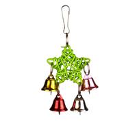 OSOLADY Pet Parrot Five Pointed Star Wind Chime Pendant Creative Cage Decoration Decorative Bird Swing for to Birds Mixed Color