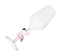 OSOLADY Pink Flamingo Glass Wine Goblet Smooth Rimmed Red Wine Holder for Parties Bars Hotels Banquets Stylish Unique Design
