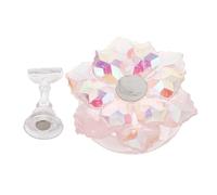 OSOLADY Pink Floral Acrylic Nail Painting Stand with Single Magnet, Manicure Practice Holder for Beginners, Nail Art Display Base for Salon and Home Use