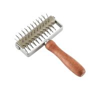 OSOLADY Pizza Dough Docker Roller with Wooden Handle Stainless Steel Needle Punch Tool for Even Pizza Crust Prevents Blistering Easy to Use Baking Pastry Kitchen Utensil