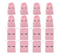OSOLADY Plastic Drawstring Makeup Bags 50Pcs 13X18Cm Glossy Cosmetic Organizer Pouches Portable Travel Eyelash Aftercare Storage for Clients and Shampoo Samples