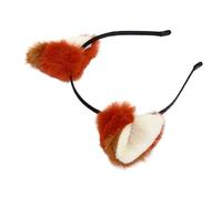 OSOLADY Plush Fox Ears Headband Detachable Soft Animal Cosplay Hair Hoop for Halloween Christmas Party Dress Up Accessories Red-brown Elastic Fit for Various Head