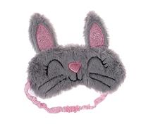 OSOLADY Plush Rabbit Sleeping Eye Mask for Boys and Girls Gray Long-ear Eyeshade Breathable Sleep Mask for Girls for Travel and Relaxation