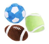 OSOLADY Plush Sport Balls Pet for Puppy and Cat Training Soft Chew-resistant Stuffed Tennis Football Rugby Balls Interactive Plush for Indoor Play and Fetch