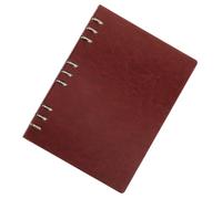 OSOLADY Portable Brown Pu Leather Cover Notebook with Aluminium Alloy Ring Binder, Smooth Writing and High Durability, for Office and Home Use, Mens Notepad for Daily Notes and Organising