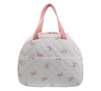 OSOLADY Portable Insulated Lunch Bag Quilted Bow Bento Lunch Box Carrier Large Capacity Cotton Thick Aluminum Lining Prevents Condensation Portable for Adults Women Travel Back to School