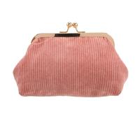 OSOLADY Portable Large Capacity Corduroy Kiss Lock Makeup Bag Compact Cosmetic Pouch for Women’S Travel and Daily Organization