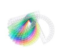 OSOLADY Protractors Lightweight Assorted Colour 12pcs 180 Degrees Semicircular Angle Rulers with Visibility for Students and Engineers in Office and Projects