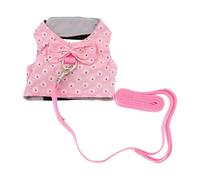 OSOLADY Rabbit Vest Harness with Breathable Bow Design for Small Pets Outdoor Walking Skin-friendly Material Comfortable Fit Includes Leash for Bunny Hamster Guinea Pig