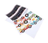 OSOLADY Race Cars Growth Chart Wall Sticker for Kids, Removable Height Measurement Decal with Track Design, Self-Adhesive Cartoon Car Ruler for Children's Room and Playroom Decor