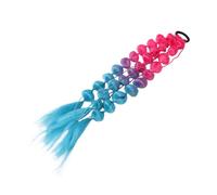 OSOLADY Rainbow Bubble Ponytail Extensions Synthetic Hair with Hair Tie for Cosplay and Parties Long Braided for Girls Women