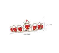 OSOLADY Red Heart Crystal Queen Crown for Wedding Bridal Banquet and Birthday Celebration