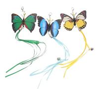 OSOLADY Replacement Butterfly for Exercise and Spending Time with Your Pets 3pcs Assorted Colour Interactive Cat Made of Sturdy Pp Material for Cat Teasing Sticks