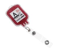 OSOLADY Retractable Nurse Badge Clip Red Acrylic Glitter Badge Holder with Alligator Clip for Doctors Nurses Medical Staff Id Card Name Tag Holder