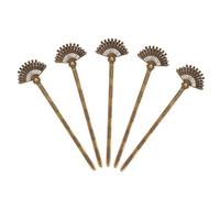 OSOLADY Retro 5pcs Alloy Fan Hair Sticks 158x42mm Bronze Chinese Hair Accessory Set for Women and Girls Ancient Style Hairpin Headdress