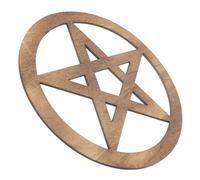 OSOLADY Retro Style Wooden Pentacle Altar Ornament for Religious Ceremonies and Practicing Yoga, Coffee Colour Wood Material, Designed to Purify The Mind and Stabilize Spiritual World
