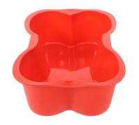 OSOLADY Reusable Red Silicone Dog Moulds Baking Pan for Cake with Bone-Shaped Design, Time-Saving DIY Baking Mold for Romantic Occasions and Home Use