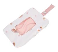 OSOLADY Reusable Wet Tissue Case Bag for Wipes, Foldable Polyester-Cotton Cartoon Wipe Holder Bag, Easy to Carry and Can Be Hung on Stroller for Travel