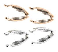 OSOLADY Rhinestone Hair Clips Elegant Sparkle Hair Clamps with Imitation Pearl and Alloy Material 4pcs Lightweight Non-slip Large Jaw Clips for Bridal and Parties for Women
