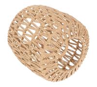 OSOLADY Rustic Wooden Lampshade with Creative Rattan Woven Design, Easy to Decorate and Sturdy Rope and Metal Material, for Bar or Housewarming Gift, Vintage Style Decorative Lamp Cover