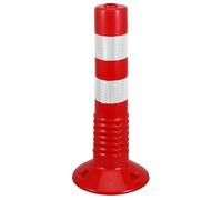 OSOLADY Safety Bollard Sturdy Plastic Reflective Traffic Warning Pole with Soft Rubber Base for Construction Site and Driveway Safety