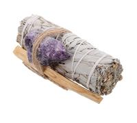 OSOLADY Sage Incense Bundle Aromatherapy Fragrance Sticks Amethyst and Holy Wood 4-inch White Sage Smudge Stick Indoor Purifying Meditation Supply Set