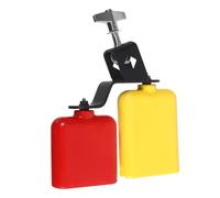OSOLADY Sambago Bell Dual Mounted Jam Block Plastic Bicolor Latin Bell Percussion Instrument Compact Portable for Drum Kit and Orff Ensemble
