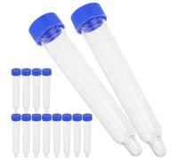 OSOLADY Sample Test Tubes 50Pcs 12Ml Plastic with Blue Screw Caps for Clinical Sediment Analysis