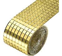 OSOLADY Self-Adhesive Mosaic Wall Stickers 1464 Pieces Glass Tile Decals Easy to Stick Odourless Golden Colour for Kitchen and Office Decorative DIY Mosaic Tiles