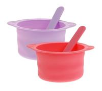 OSOLADY Silicone Wax Melt Liner 4Pcs Foldable Non Stick Wax Bowl Set for Home Use with Spatula High Temperature Resistant Beauty Waxing Accessories