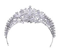 OSOLADY Silver Rhinestone Wedding Headband for Brides Lightweight Zinc Alloy Crown with Secure Design, Unique Dazzling Hair Accessory for Wedding Or Pageant