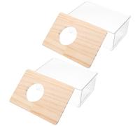 OSOLADY Small Animal Bathtub Sand Bath Box 2Pcs Acrylic Wear-Resistant 15.5×10×7Cm Cage Bathroom for Hamsters, Mice, and Chinchillas