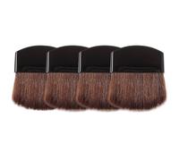 OSOLADY Small Facial Makeup Brush Set and Smooth Plastic Handles 4pcs with Soft Horsehair Bristles Skin Friendly Blusher and Powder Brushes for Women Makeup Application