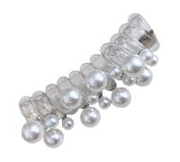 OSOLADY Spiral Hair Tie for Women Beaded Elastic Hair Band Strong Durability for Ponytails and Braids High Elasticity White