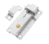 OSOLADY Stainless Steel Automatic Spring Bolt Latch Double-Ended Door Window Slide Bolt Lock Screws, Heavy Duty Security Lock for Bathroom Stall and Cabinet, 4-inch Self-Closing Flat Plate