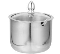 OSOLADY Stainless Steel Spice Storage Jar with Swivel Lid for Salt and Sugar, Practical Seasoning Container Made of Glass and Metal, Easy to Use in One Hand, for Home and Restaurant