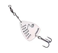 OSOLADY Stainless Steel Treble Hook Fishing Lure with I Love You More Than You Love Fishing Design Accessory for Various Fish Types
