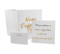 OSOLADY Suggestion Box with 50 Feedback Cards, White 22cm Complaint and Employee Feedback Collection Box for Office, Classroom, Workplace, and University Use with Slot for Secure