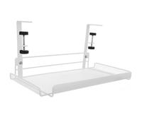 OSOLADY Table Storage Hanging Basket for Office Use White Large Adjustable under Shelf Basket for Books and Pens under Desk Storage Organizer Clamp Design for Home and Office Organization