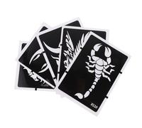 OSOLADY Tattoo Stencils and Tiger Designs 5pcs Hollow-out Pvc with Dragon and Wolf Add Glitter Feature for Temporary Body Tattoos for Costume Play and Birthday Party Use