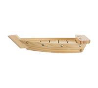 OSOLADY Tray Japanese Style Plate Wooden Sushi Serving Boat Shaped Snack Dish for Sushi and Appetizers Suitable for Family Dinners and Special Parties