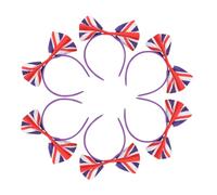 OSOLADY Uk Flag Bowknot Headband 6pcs Union Jack Hair Bands British National Flag Hair Hoop for Sports Event Party Fans