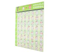 OSOLADY Ukulele Chord Chart Sticker Set with Wall Poster for Beginners Ukulele Learning Guide and Music Chords Reference Practice Accessory