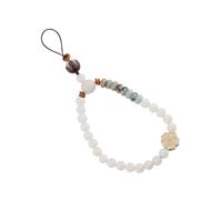 OSOLADY Unique Chinese Style White Jade Bodhi Beads Phone Wrist Strap Decorative Phone Chain Lanyard for Anti-lost Keychains and Mobile Accessories