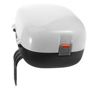 OSOLADY Universal Motorcycle Top Case with Mechanical Lock, White Hard Plastic Waterproof Tail Box with Backrest and Storage for Electric Bikes and Scooters