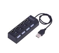 OSOLADY Usb 2.0 4-port Data Hub with Individual Power Switches, Usb Splitter for Laptop and Pc, Black, Compatible with Windows Xp/vista/7/8/10, Portable Expansion Hub for Office and Home Use