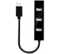 OSOLADY USB 2.0 Adapter Hub 4 Ports Plastic USB Splitter with 1m Cable for Laptop and Desktop Computer Peripherals Black Multiport Hub for Data Transfer and Device Connection